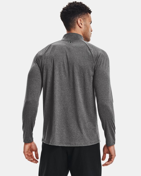 Herren UA Tech™ Shirt mit ½-Zip, langärmlig, Gray, pdpMainDesktop image number 2